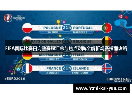 FIFA国际比赛日完整赛程汇总与焦点对阵全解析观赛指南攻略